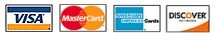 We accept Visa, Master, American Express