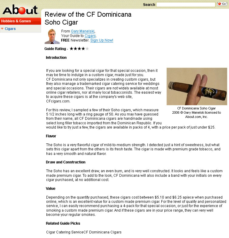 CF Cigars Press Page