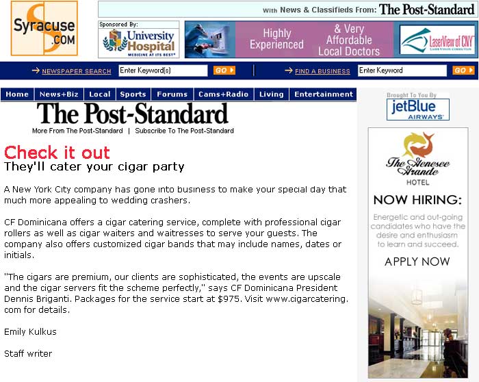 CF Cigars Press Page