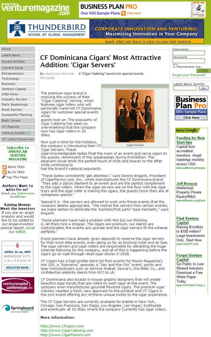 CF Cigars Press Page
